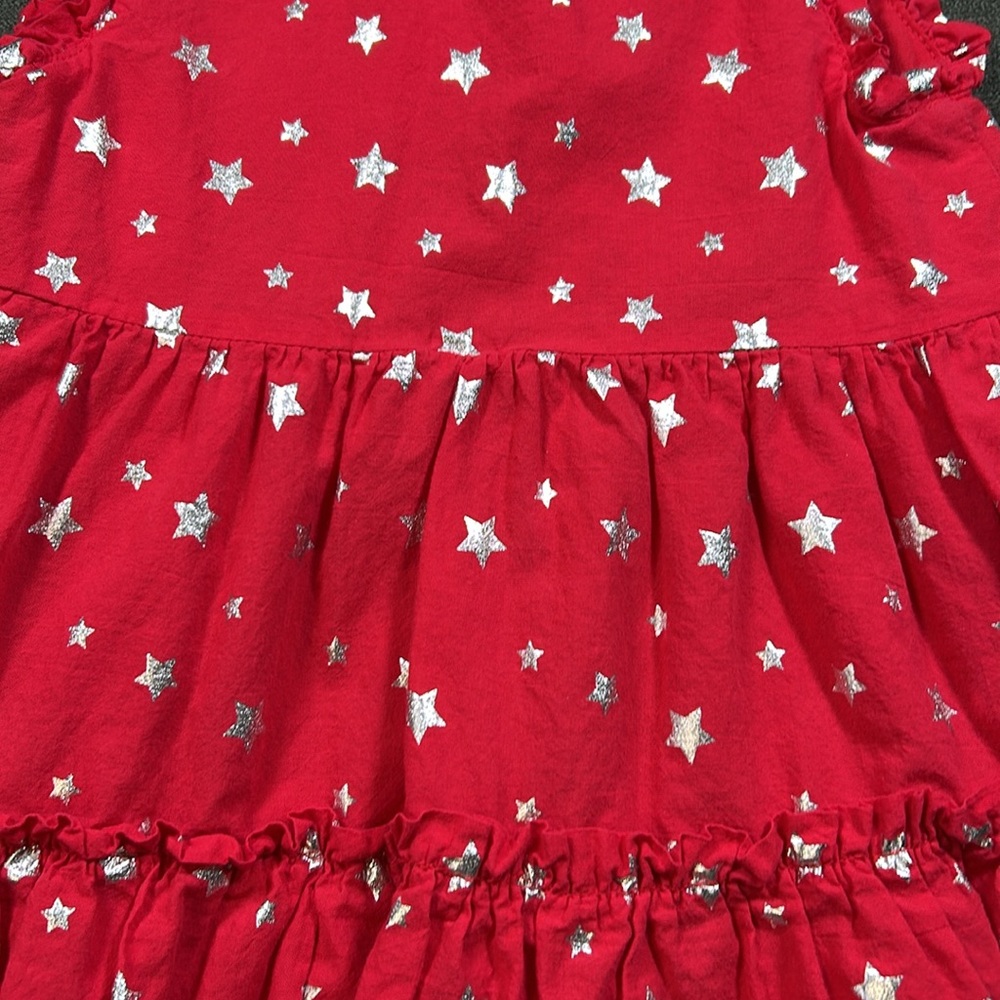 Cynthia Rowley Girls Size 4T Red Dress with Silver Stars - Picture 2 of 6